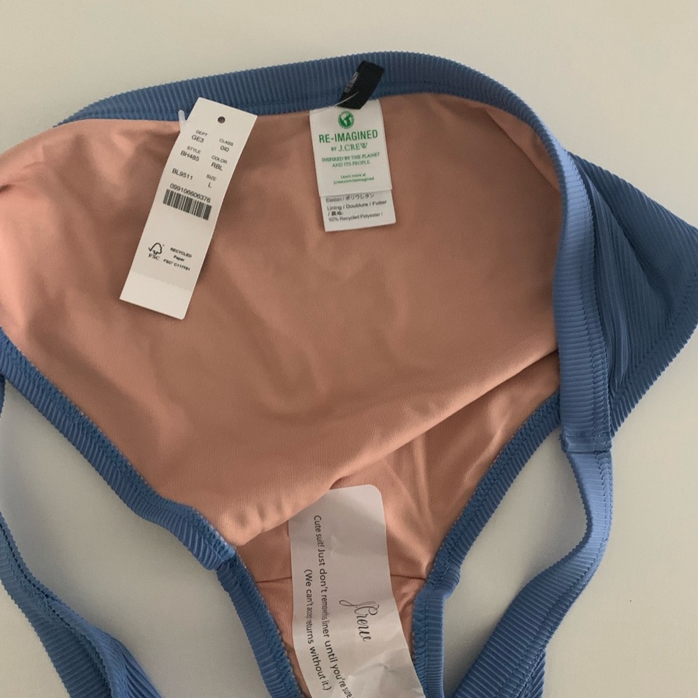 (FREE W/ ANY PURCHASE) J.Crew Ribbed Trim Hipster Bikini Bottom NWT - Picture 3 of 3